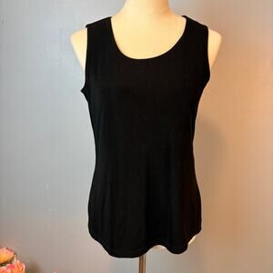 NWT Birch Hill No Wrinkle Solid Black Slinky Tank Womens  Medium